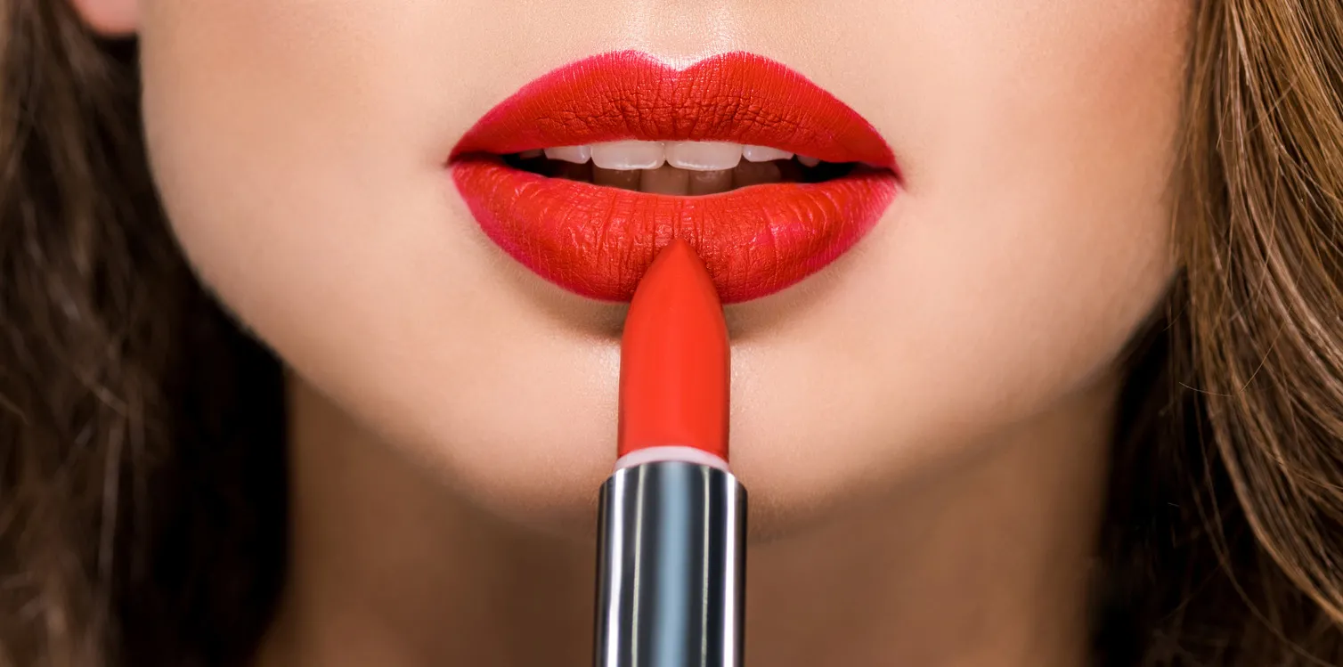 red color lipstick
